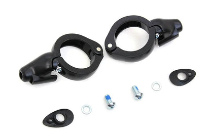 Wyatt Gatling Black Turn Signal Relocation Kit for 49mm Forks – Part #77855 by Wyatt Gatling