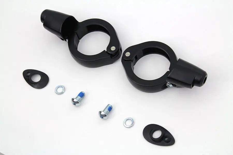 Wyatt Gatling Black Turn Signal Relocation Kit for 49mm Forks – Part #77855 by Wyatt Gatling