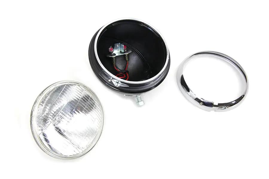 V-Twin Black 7 Inch K Headlamp with Chrome Rim for Harley Davidson K & XLH (Part #33-1509) by V-Twin
