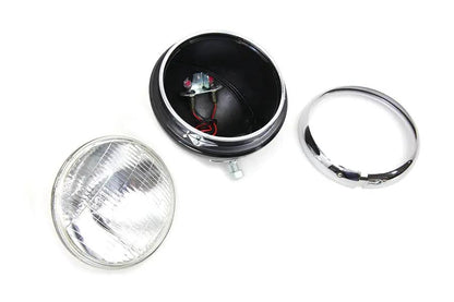 V-Twin Black 7 Inch K Headlamp with Chrome Rim for Harley Davidson K & XLH (Part #33-1509) by V-Twin