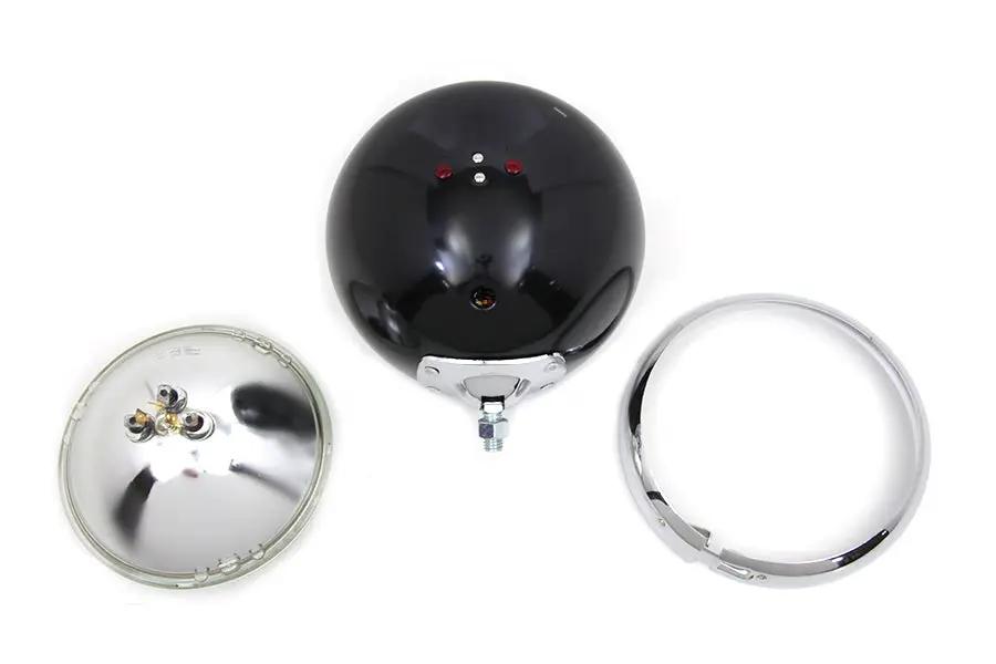 V-Twin Black 7 Inch K Headlamp with Chrome Rim for Harley Davidson K & XLH (Part #33-1509) by V-Twin