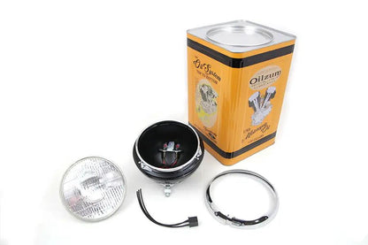 V-Twin Black 7 Inch K Headlamp with Chrome Rim for Harley Davidson K & XLH (Part #33-1509) by V-Twin