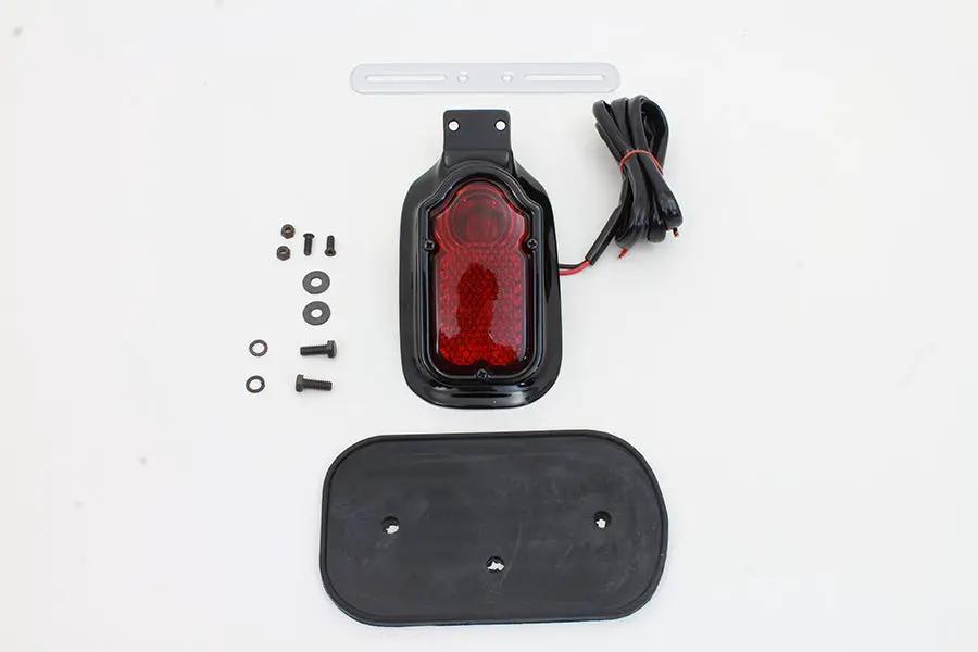 Wyatt Gatling Glossy Black Tombstone Style Tail Lamp Assembly with 2-Inch Lens Width by Wyatt Gatling