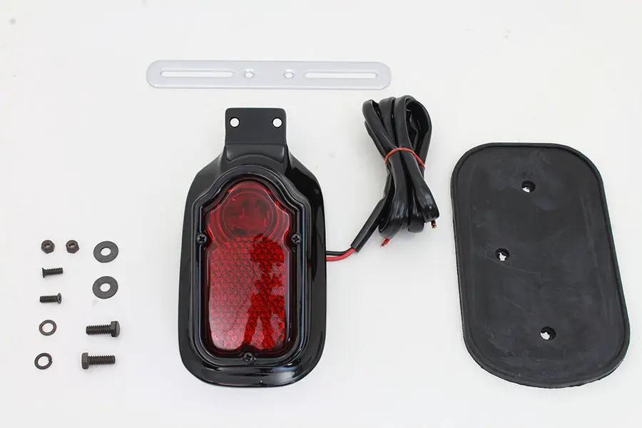 Wyatt Gatling Glossy Black Tombstone Style Tail Lamp Assembly with 2-Inch Lens Width by Wyatt Gatling