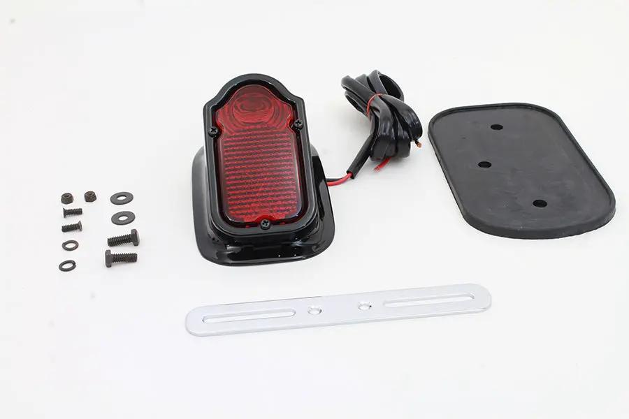 Wyatt Gatling Glossy Black Tombstone Style Tail Lamp Assembly with 2-Inch Lens Width by Wyatt Gatling