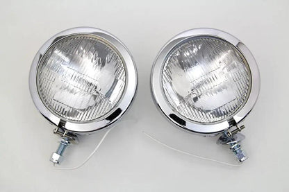 Wyatt Gatling Chrome FL Spotlamp Set Part 70243A for Harley Davidson FL (1960-1969) by Wyatt Gatling