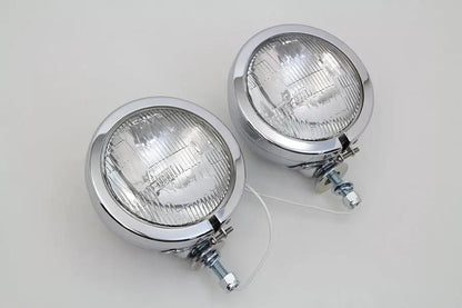 Wyatt Gatling Chrome FL Spotlamp Set Part 70243A for Harley Davidson FL (1960-1969) by Wyatt Gatling