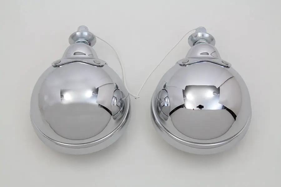 Wyatt Gatling Chrome FL Spotlamp Set Part 70243A for Harley Davidson FL (1960-1969) by Wyatt Gatling
