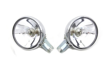 Wyatt Gatling Replica Chrome Guide Spotlamp Set 6 Volt for Harley Davidson EL & FL (Part #33-1520) by Wyatt Gatling