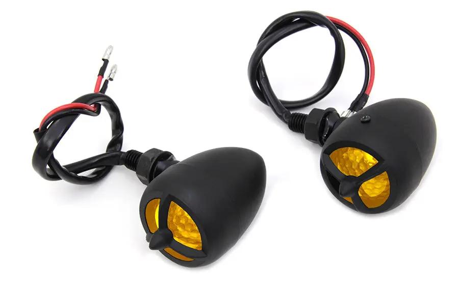 Wyatt Gatling Black Torpedo Bullet Style Marker Lamp Set - 40mm Diameter by Wyatt Gatling