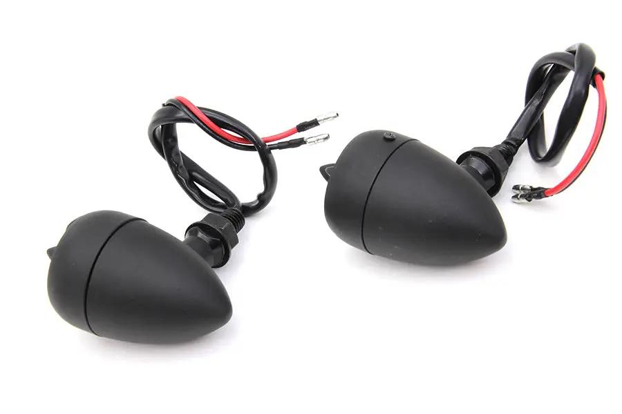 Wyatt Gatling Black Torpedo Bullet Style Marker Lamp Set - 40mm Diameter by Wyatt Gatling