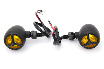 Wyatt Gatling Black Torpedo Bullet Style Marker Lamp Set - 40mm Diameter by Wyatt Gatling