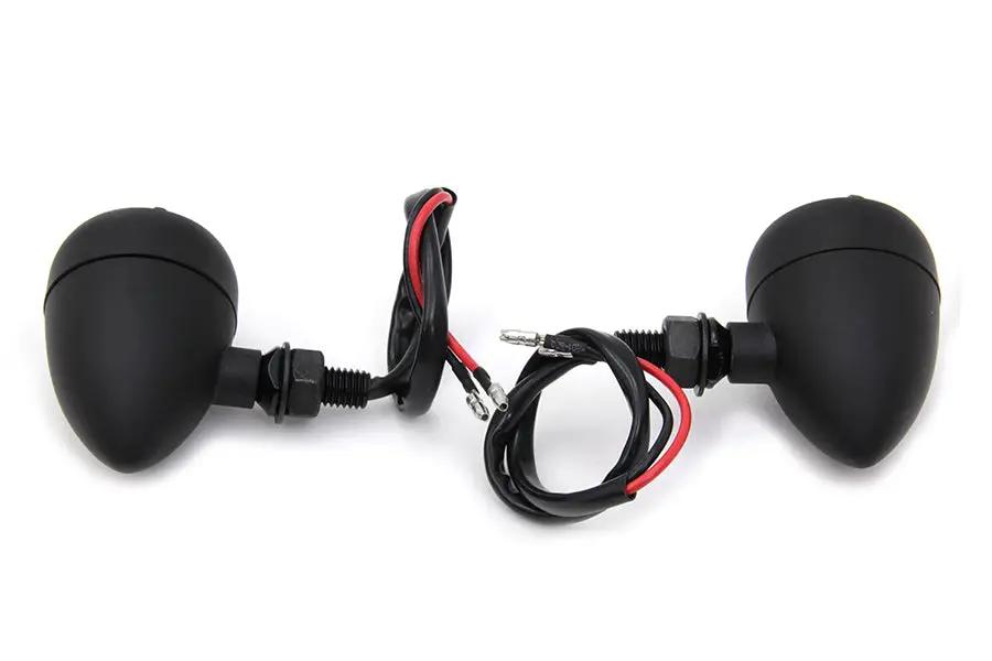 Wyatt Gatling Black Torpedo Bullet Style Marker Lamp Set - 40mm Diameter by Wyatt Gatling