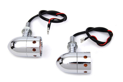Wyatt Gatling Chrome Bullet Marker Lamp Set - 35mm Decorative Turn Signal Pair by Wyatt Gatling