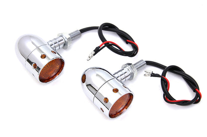 Wyatt Gatling Chrome Bullet Marker Lamp Set - 35mm Decorative Turn Signal Pair by Wyatt Gatling