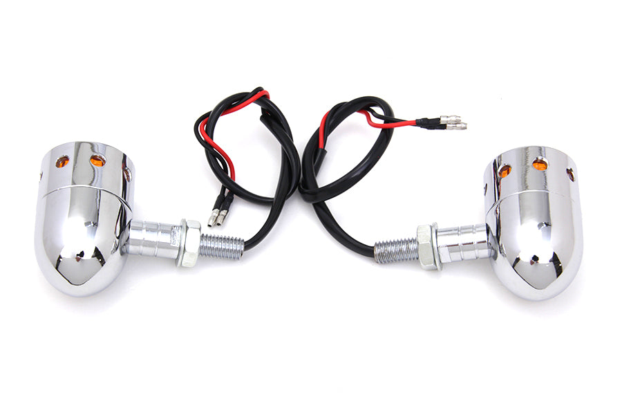 Wyatt Gatling Chrome Bullet Marker Lamp Set - 35mm Decorative Turn Signal Pair by Wyatt Gatling