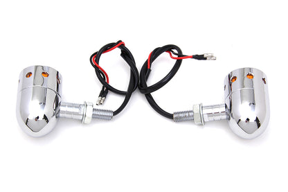 Wyatt Gatling Chrome Bullet Marker Lamp Set - 35mm Decorative Turn Signal Pair by Wyatt Gatling