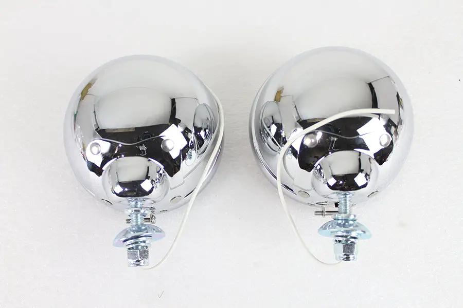 V-Twin 78480 Red and Blue Police Spotlamp Set with 5-Inch Diameter for Harley Davidson FL Models by V-Twin