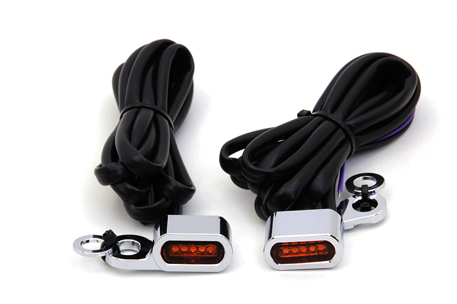 Wyatt Gatling Chrome LED Turn Signal Set for Harley Davidson FXST (2000-2009) by Wyatt Gatling