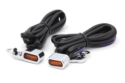 Wyatt Gatling Chrome LED Turn Signal Set for Harley Davidson FXST (2000-2009) by Wyatt Gatling