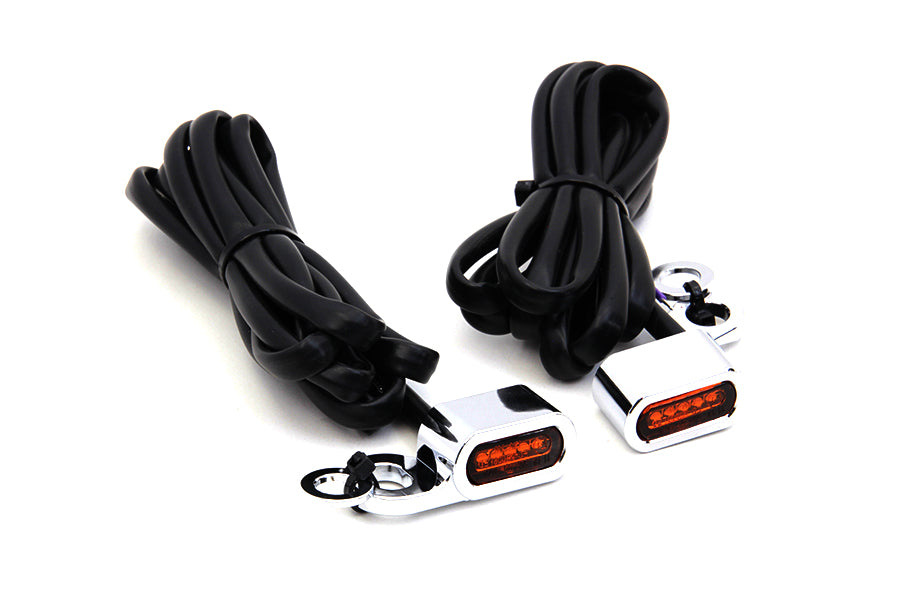 Wyatt Gatling Chrome LED Turn Signal Set for Harley Davidson FXST (2000-2009) by Wyatt Gatling