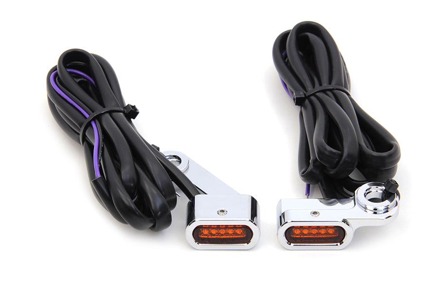 Wyatt Gatling Chrome LED Turn Signal Set for Harley Davidson XL (2014-2018) by Wyatt Gatling