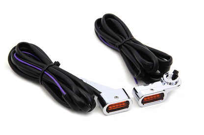 Wyatt Gatling Chrome LED Turn Signal Set for Harley Davidson XL (2014-2018) by Wyatt Gatling