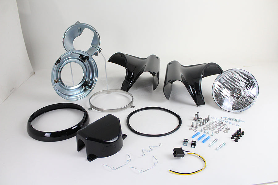 Wyatt Gatling L20-0629GBKD Headlamp Cowl Kit for Harley Davidson FLST Models by Wyatt Gatling