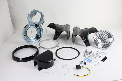 Wyatt Gatling L20-0629GBKD Headlamp Cowl Kit for Harley Davidson FLST Models by Wyatt Gatling