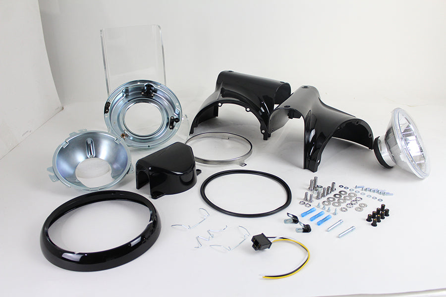 Wyatt Gatling L20-0629GBKD Headlamp Cowl Kit for Harley Davidson FLST Models by Wyatt Gatling
