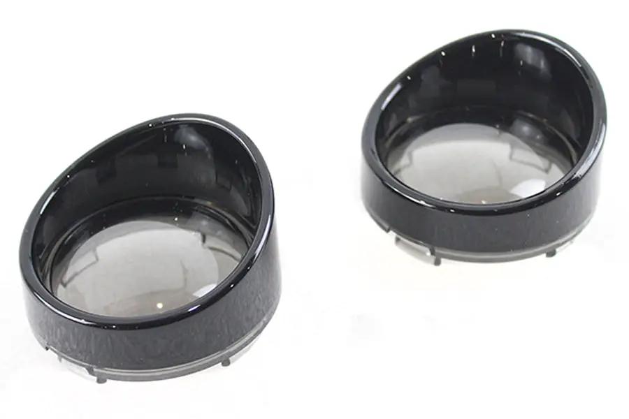 V-Twin Deuce Style Turn Signal Visor Set with Smoke Lens – Part #77173B by V-Twin