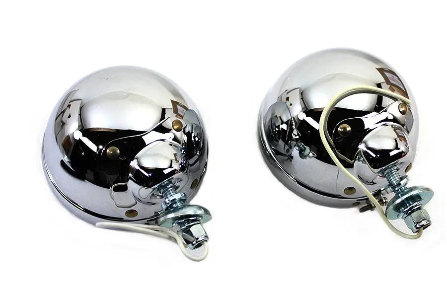 V-Twin Chrome 4-1/2 Inch Spotlamp Set with Clear 6 Volt Bulb by V-Twin