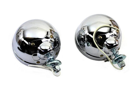 V-Twin Chrome 4-1/2 Inch Spotlamp Set with Clear 6 Volt Bulb by V-Twin