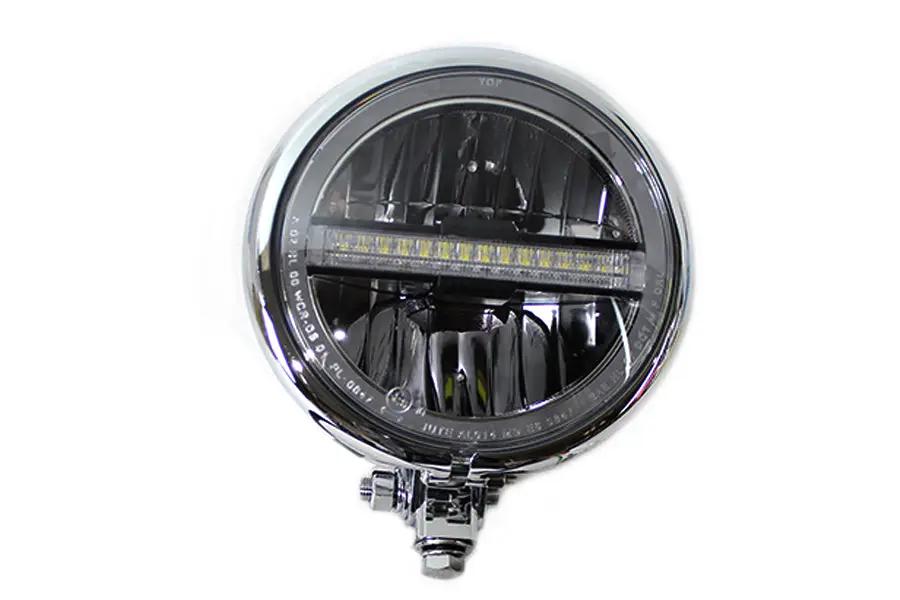 Wyatt Gatling 5-3/4 Inch Bates Style LED Headlamp in Chrome - Part Number L20-6144Q by Wyatt Gatling