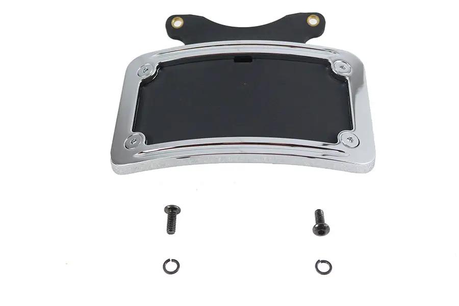 V-Twin Chrome Curved License Plate Frame for Harley Davidson FLHX 2010-2019 by V-Twin
