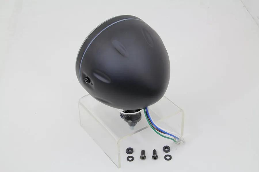 Wyatt Gatling 5-3/4 Inch H4 Headlamp Unit with Black Housing and Glass Lens by Wyatt Gatling