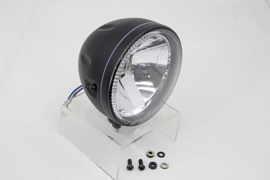 Wyatt Gatling 5-3/4 Inch H4 Headlamp Unit with Black Housing and Glass Lens by Wyatt Gatling