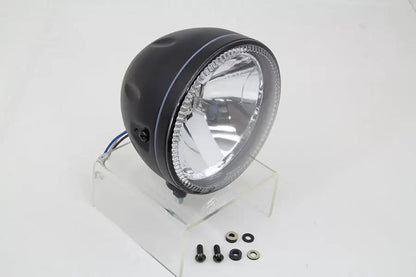 Wyatt Gatling 5-3/4 Inch H4 Headlamp Unit with Black Housing and Glass Lens by Wyatt Gatling