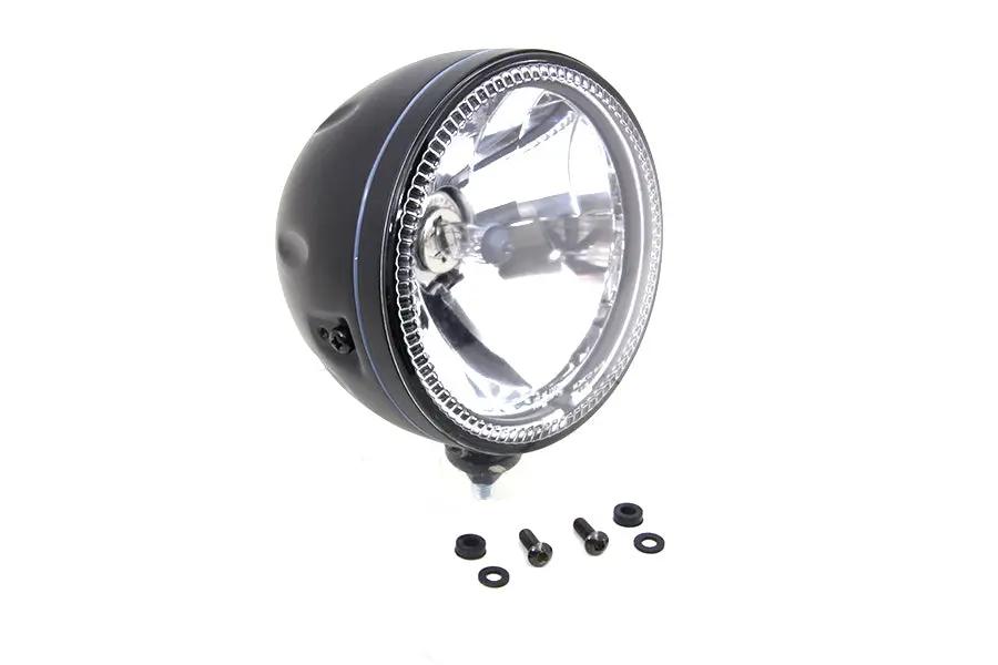 Wyatt Gatling 5-3/4 Inch H4 Headlamp Unit with Black Housing – Part No. 161904 by Wyatt Gatling