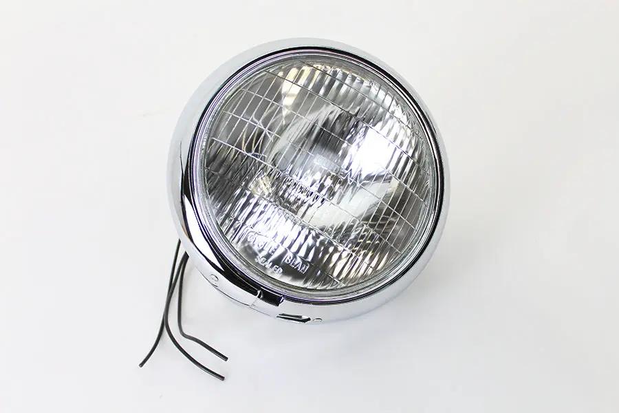 V-Twin 33-1620 7 Inch Round 6 Volt Headlamp for Harley Davidson FLH Models by V-Twin