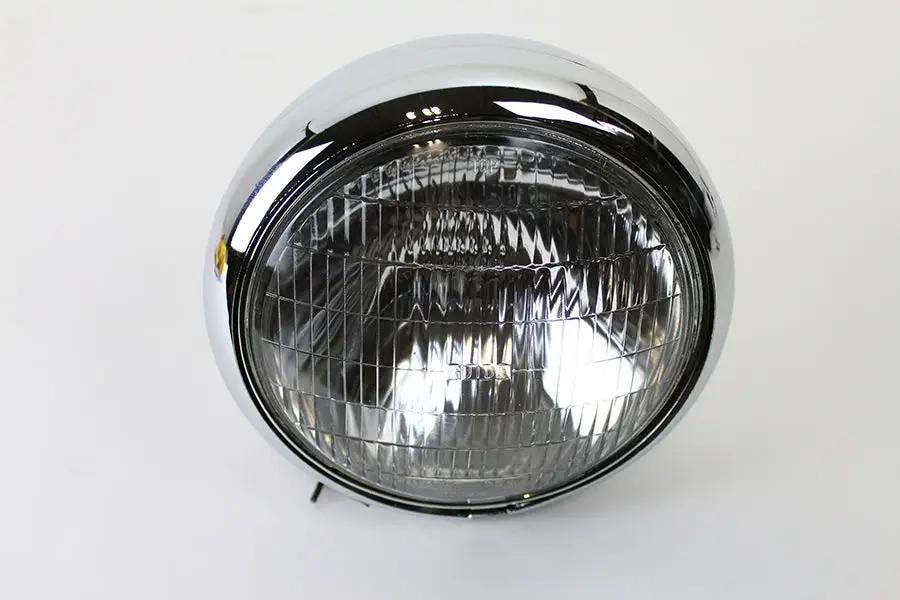 V-Twin 33-1620 7 Inch Round 6 Volt Headlamp for Harley Davidson FLH Models by V-Twin