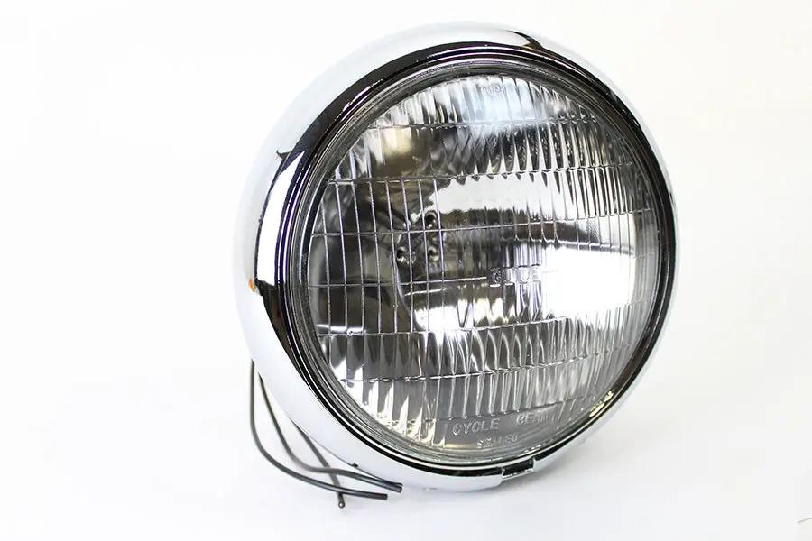 V-Twin 33-1620 7 Inch Round 6 Volt Headlamp for Harley Davidson FLH Models by V-Twin