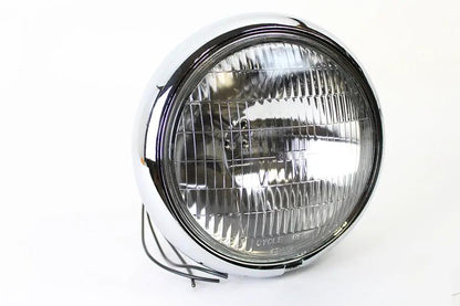 V-Twin 33-1620 7 Inch Round 6 Volt Headlamp for Harley Davidson FLH Models by V-Twin