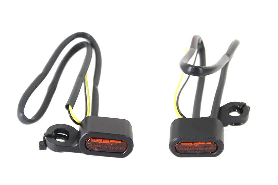 Wyatt Gatling Black LED Turn Signal Set for Harley Davidson FLST (2000-2009) by Wyatt Gatling