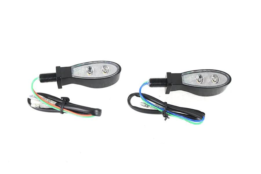 Wyatt Gatling Black Teardrop Shaped LED Turn Signal Set with Clear Lens - Part L22-64M7GBCQE by Wyatt Gatling