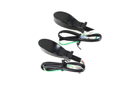 Wyatt Gatling Black Teardrop Shaped LED Turn Signal Set with Clear Lens - Part L22-64M7GBCQE by Wyatt Gatling