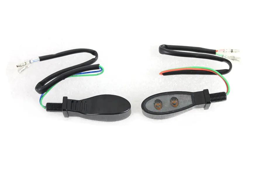 Wyatt Gatling Black Teardrop Shaped LED Turn Signal Set with Smoked Lens - Part L22-64M7GBSQE by Wyatt Gatling