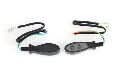 Wyatt Gatling Black Teardrop Shaped LED Turn Signal Set with Smoked Lens - Part L22-64M7GBSQE by Wyatt Gatling