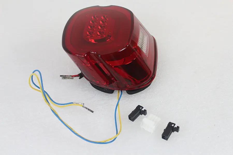 V-Twin Red Lens Tail Lamp with LED Turn Signals for Harley Davidson FL (Part #78473) by V-Twin