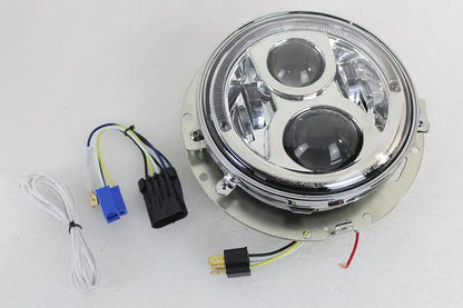 Wyatt Gatling 7 Inch LED Headlamp Assembly Chrome (Part Number DG-HED-5570CA) by Wyatt Gatling
